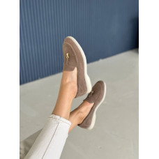 Замшеві лофери в кольорі капучино Арт 156-6